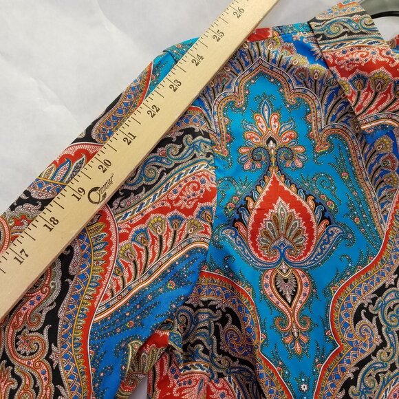 J Crew Button Up Shirt Women's Sz 4 Slim Perfect Fit Ratti Mediterranean Paisley - Picture 13 of 16